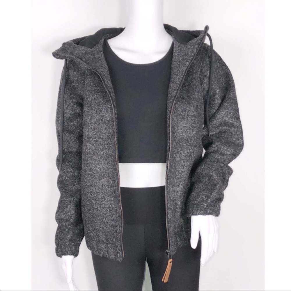 Mazine Gray/Black Elva Front Zip Hooded Jacket SzS w/Drawstring 2 Side Pockets